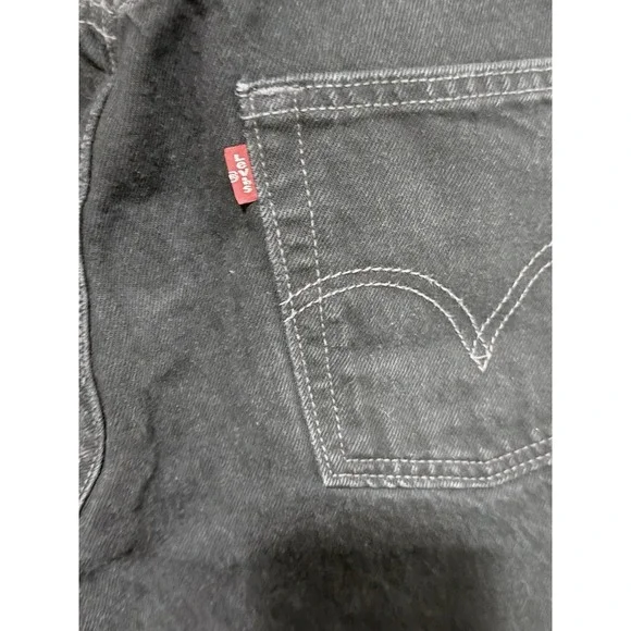VTG Levis 501 Jeans Mens 30 32 Black Straight Leg Bat Wing Button Fly - Picture 5 of 7